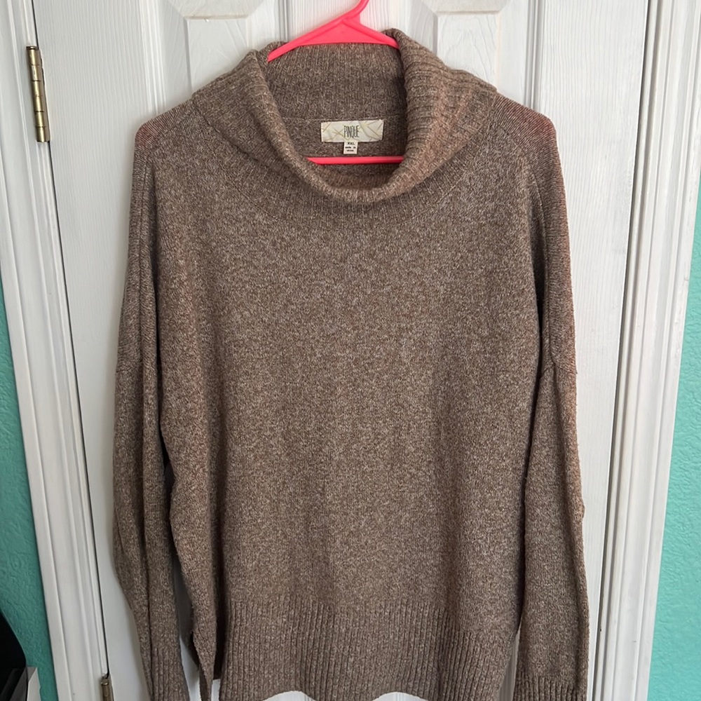 Tan cowl neck sweater